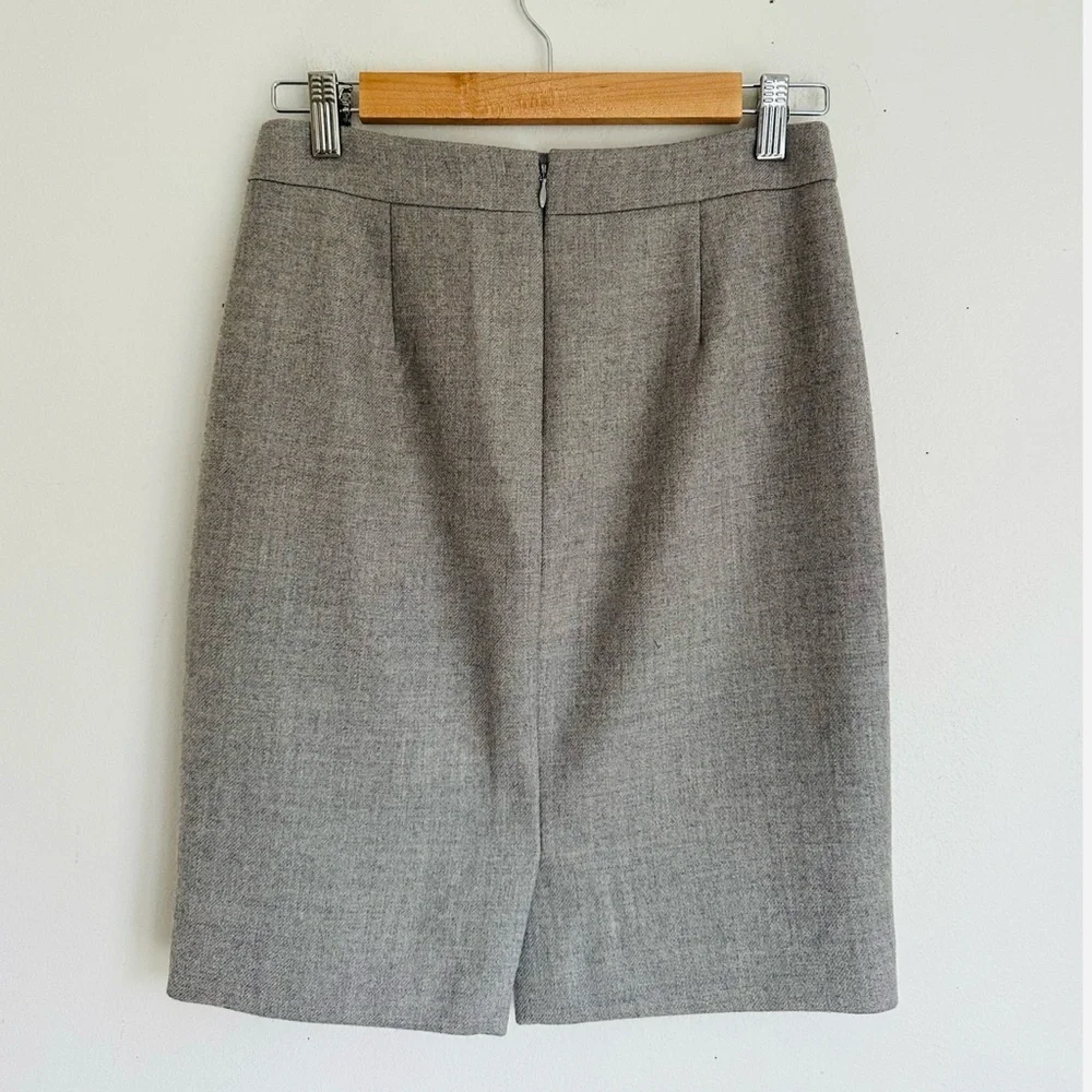 J. Crew Classic Wool Pencil Skirt in Grey